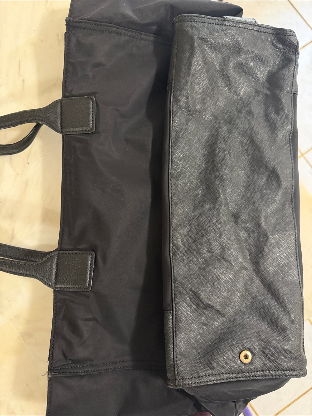 Tory Burch Black Nylon Logo Tote - Picture 9 of 12
